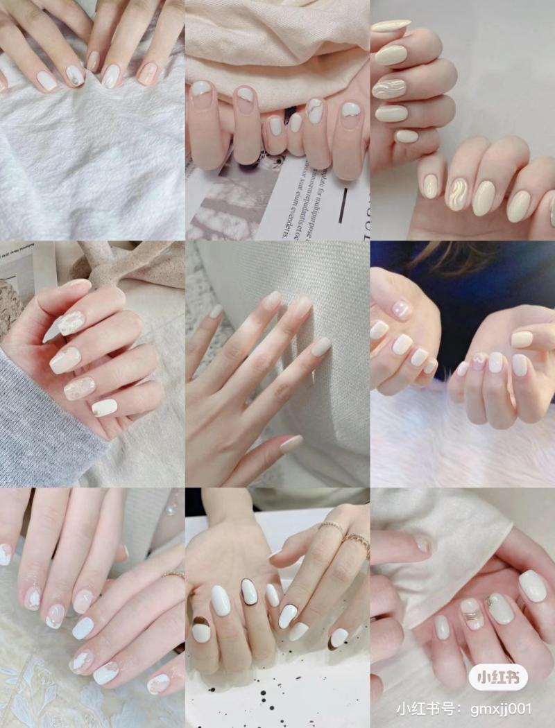 mẫu nail trắng