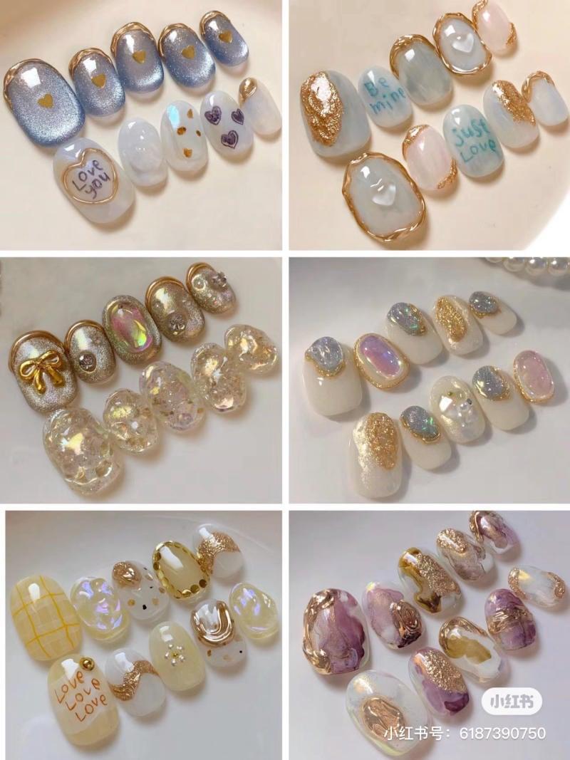 mẫu nail mắt mèo đẹp