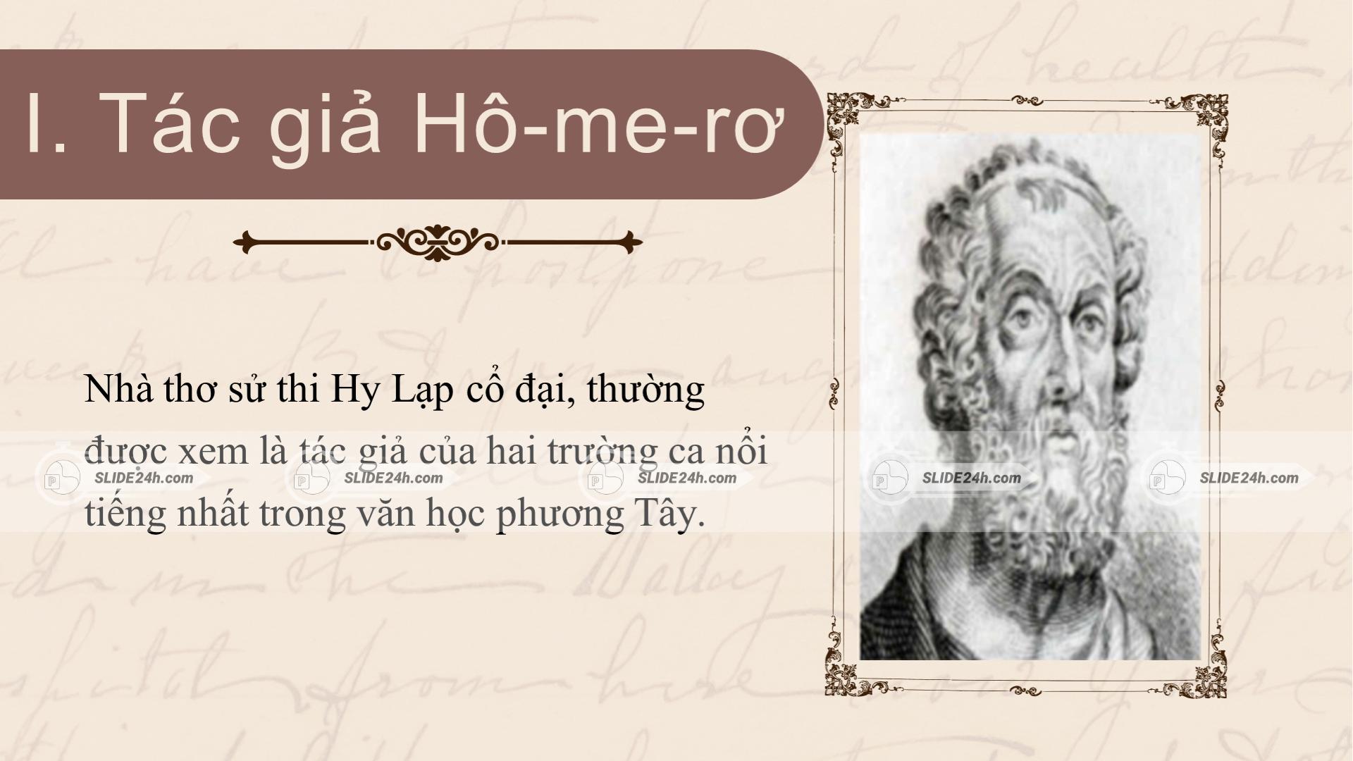 Đôi nét về tác giả Hô-me-rô