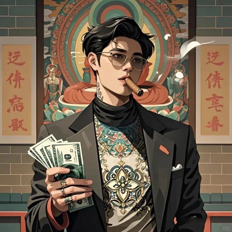 Chân dung nhân vật anime nam tóc đen với ánh mắt lạnh lùng, thể hiện ảnh avatar cực ngầu