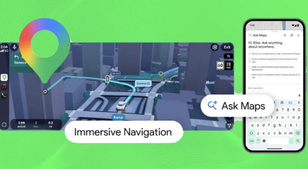 Tính năng Ask Maps và Immersive Navigation trên Google Maps.