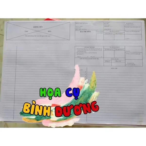 Hình ảnh sản phẩm Giấy Thi A3 Phách Ngang Giá Rẻ - In Theo Yêu Cầu Chỉ 35.000đ, Tiết Kiệm 9.445đ