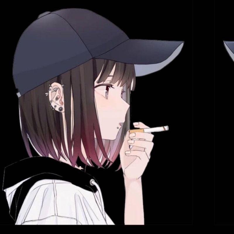 Ảnh anime cặp đôi hút thuốc cool ngầu