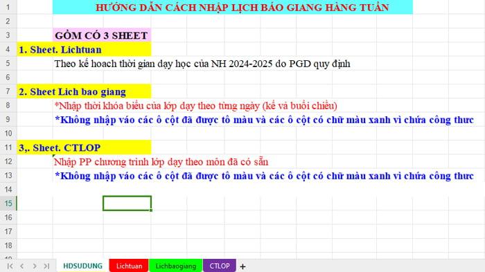 Lịch báo giảng lớp 5