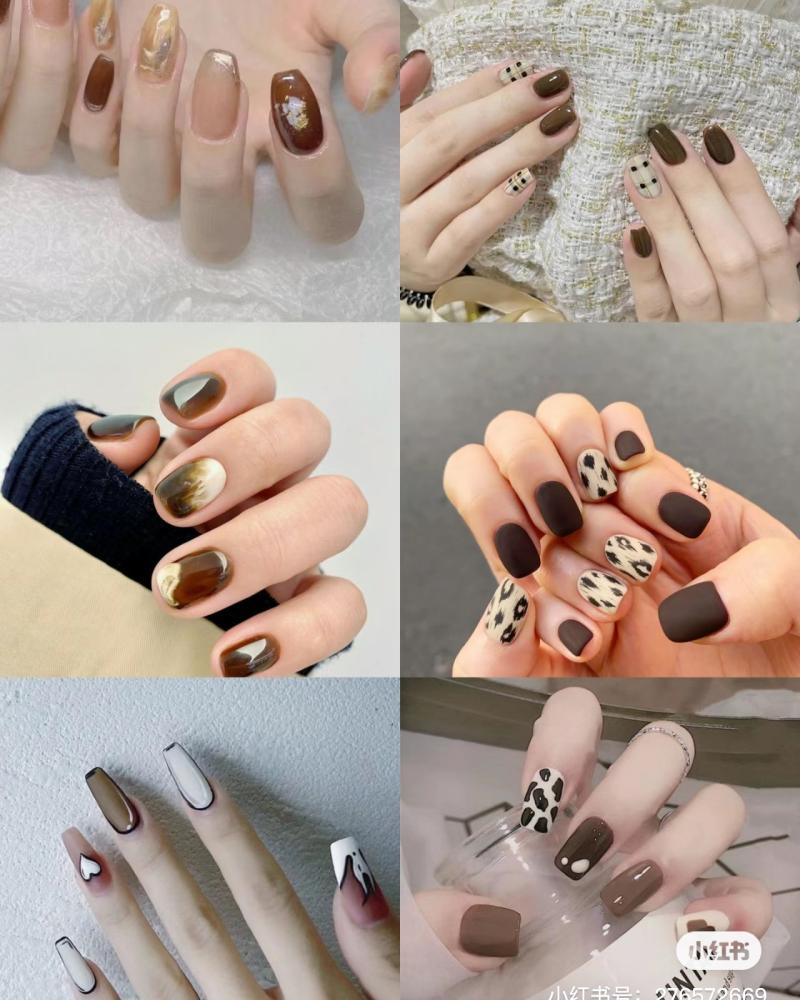 nail màu nâu