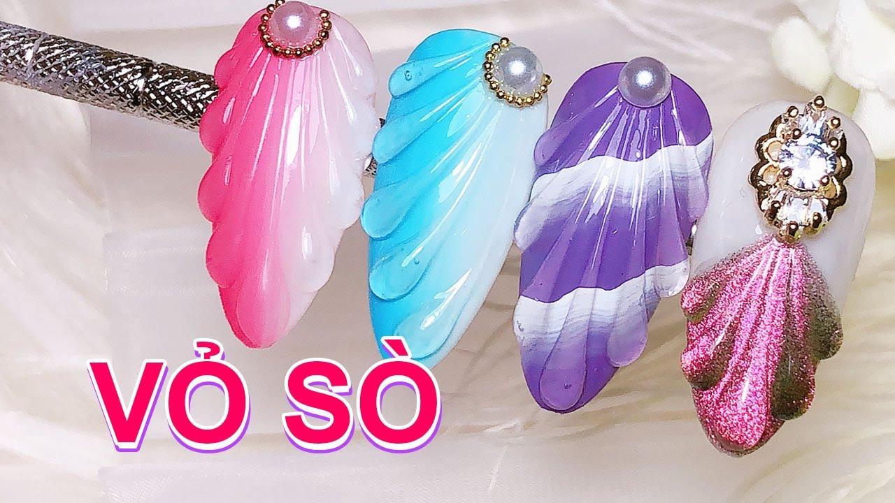 How To Draw Seashell Nails Art Tutorial