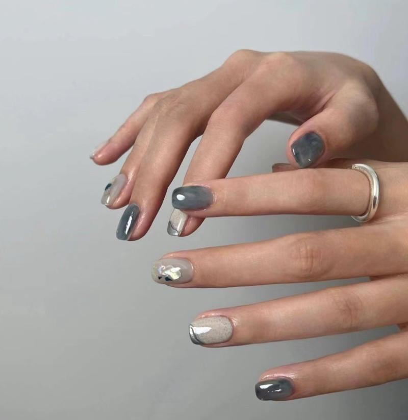 Nail màu xám khói