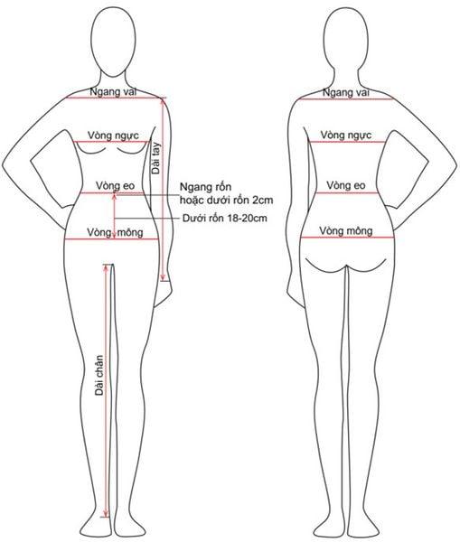 Hướng dẫn đo cho nữ