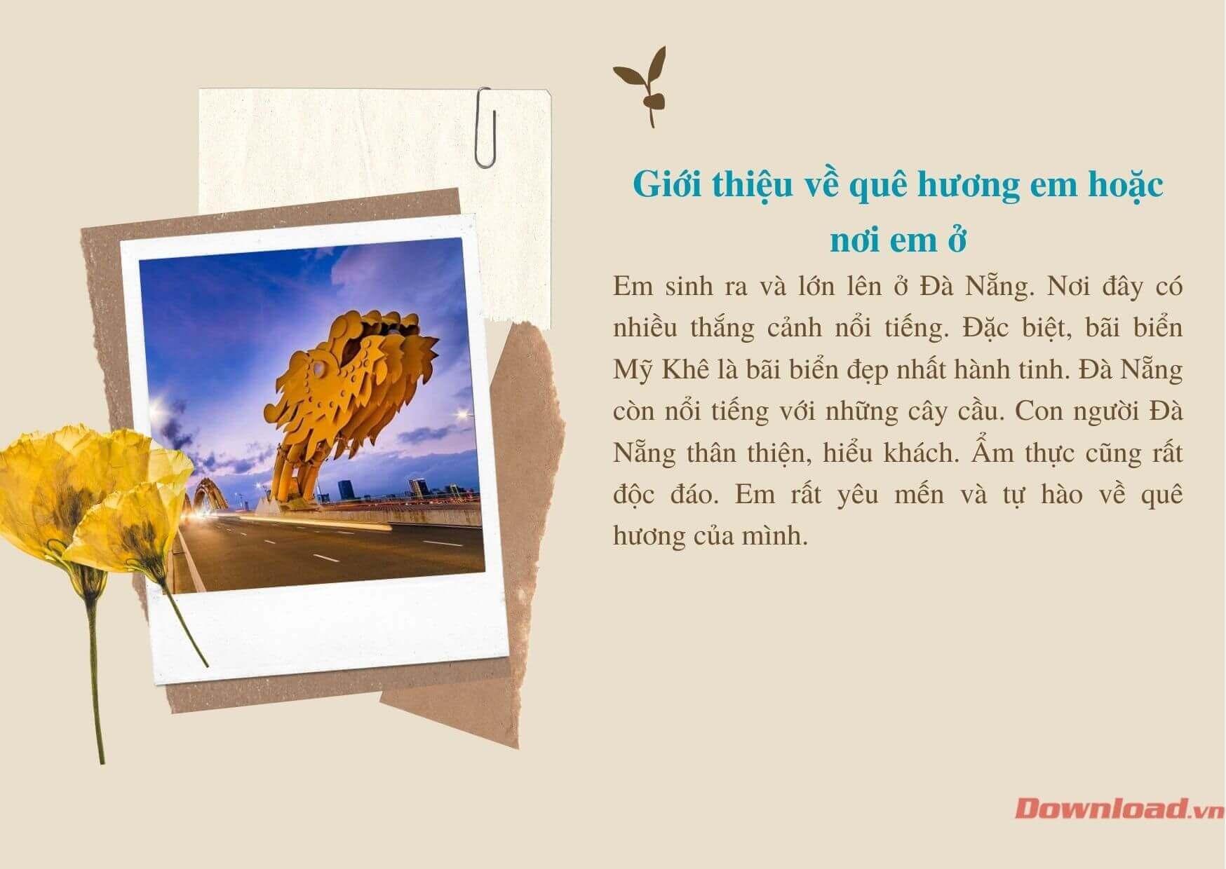Giới thiệu về quê hương em hoặc nơi em ở