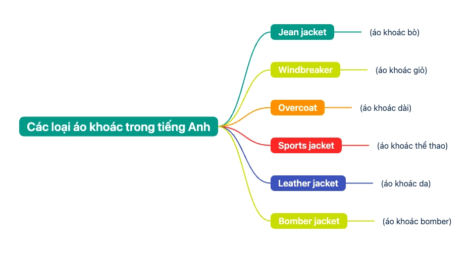 Phân loại áo khoác tiếng Anh cơ bản