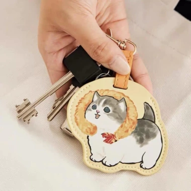 Cá Mập Hoạt Hình Chiên Móc Khóa Tôm Mèo - Da Chống Thấm, Cảm Biến IC Kiểm Soát, Thẻ Mặt Dây Chuyền Dễ Thương