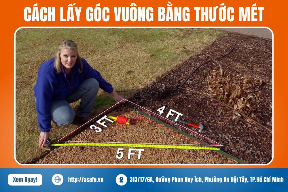 lấy góc vuông bằng thước mét