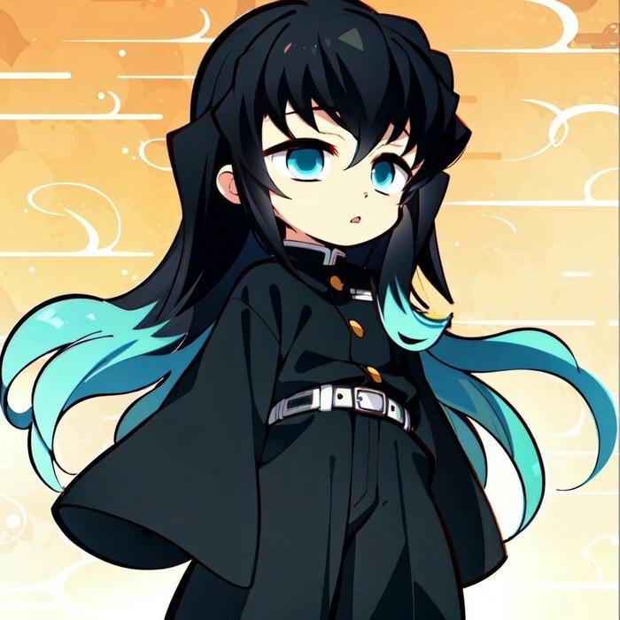 Muichirou chibi dáng nhỏ ánh mắt mơ màng