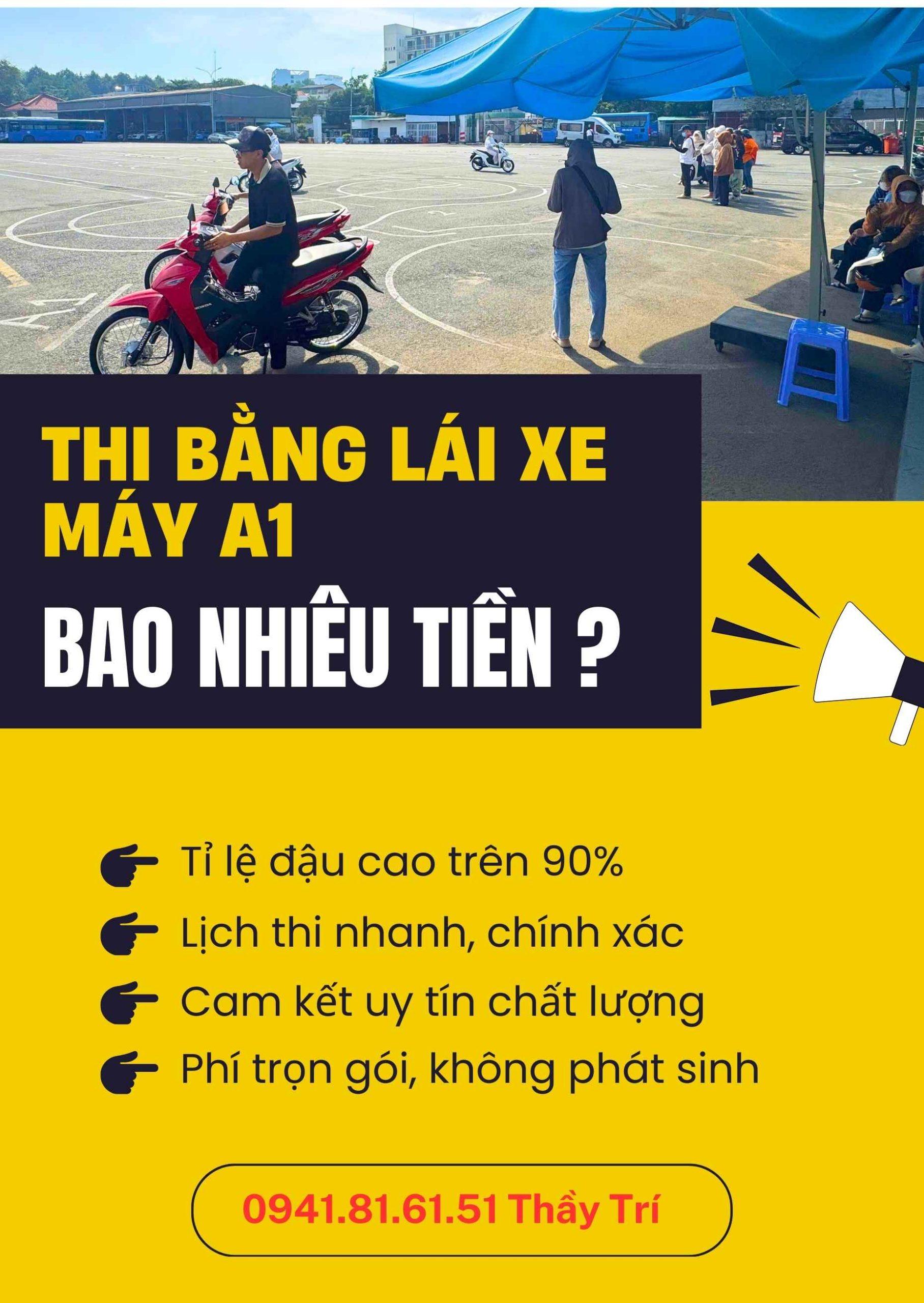 Phí học bằng lái xe máy A1 bao nhiêu tiền 2025