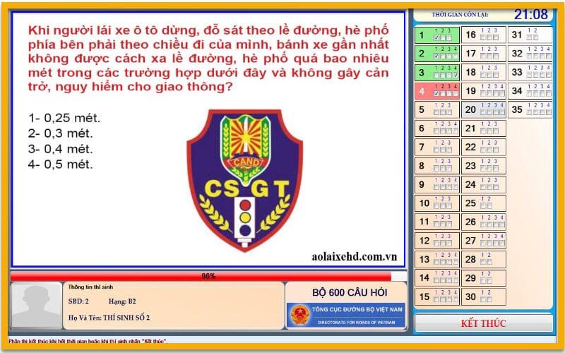 Thi thử bằng lái xe c trực tuyến