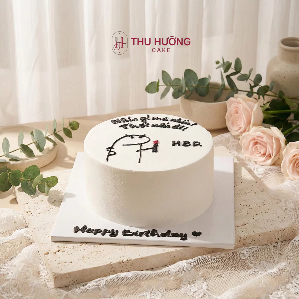 Bánh kem nhỏ vẽ hình chibi dễ thương