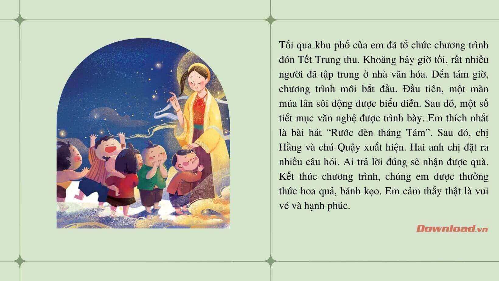 Đoạn văn kể về đêm hội Trung thu